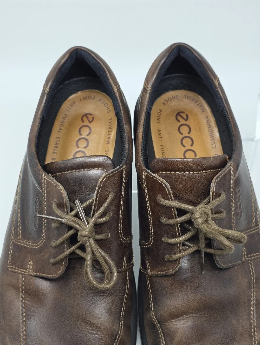 ECCO Shoes Men's Size EU 46 Helsinki Lace Up Oxford Brown Leather Casual